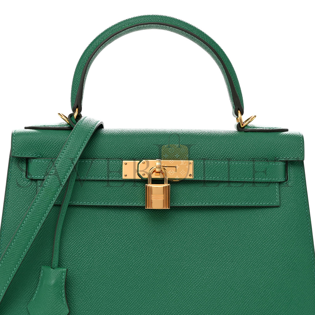 HERMÈS EPSOM KELLY SELLIER 28 VERT VERTIGO (28*22*10cm)